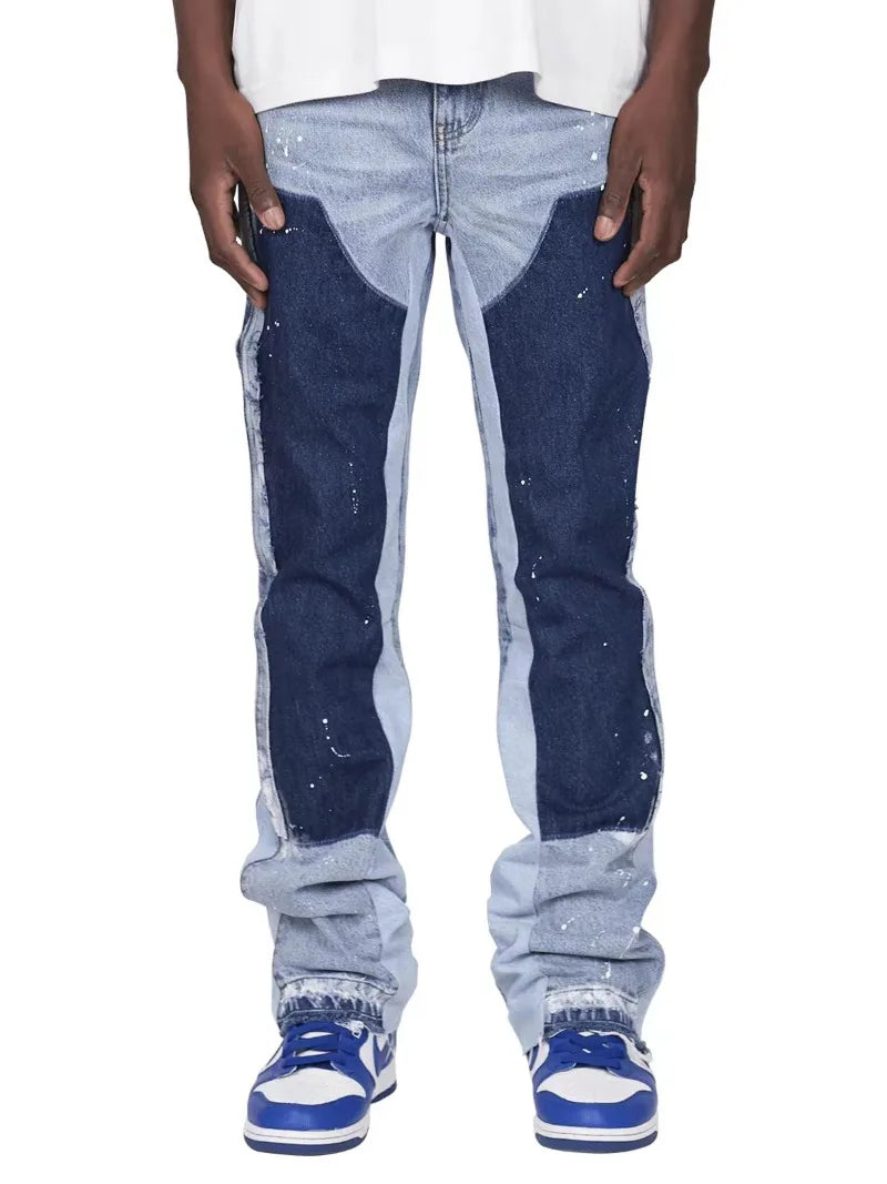 Men's Punk High Street Skinny Jeans | Raw Edge Micro-Trumpet Y2K Biker Rock Style Low-Rise Stretch Floor Length Pants 5