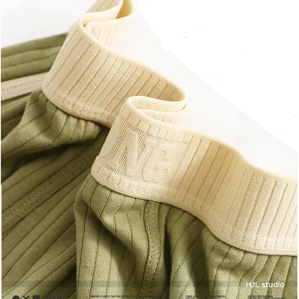 3-Pack Men's 100% Cotton Striped Boxer Briefs - Sexy Breathable Mesh U Crotch, High Elastic Waistband, 4