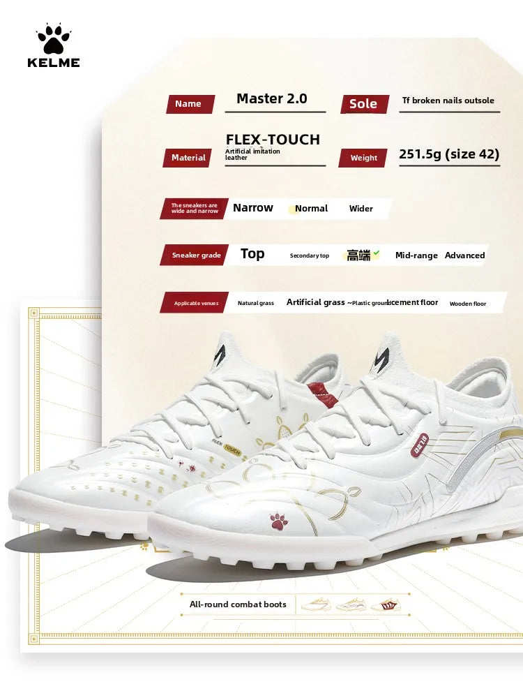 Kelme Adult Soccer Shoes Tf Shredded Spikes Professional Match Training Soccer Shoes Youth Indoor Anti-skid Shoes 4
