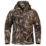 Men's Silent Soft Shell Camouflage Tactical Jacket Waterproof Warm Fleece Hunting Jackets Outdoor Hiking Fishing Hooded Coat 3