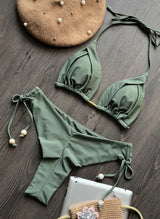 Chic Triangle Bikini Set | Women’s Brazilian Style Halter Swimwear