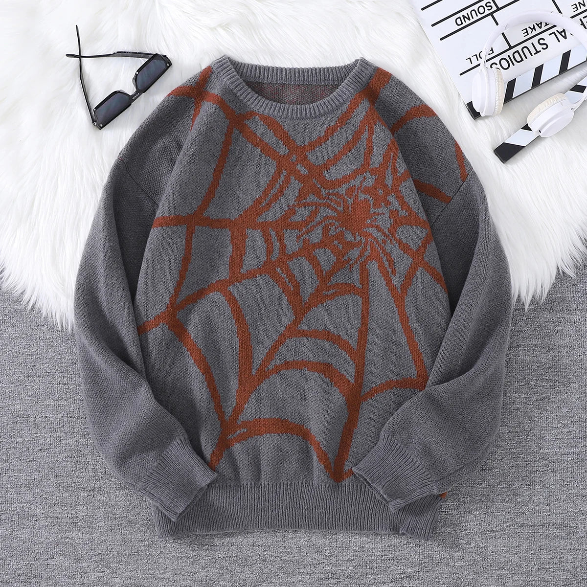 Men’s Spider Web Jacquard Knit Pullover