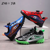 Children's Rotary Buckle Sneaker Boys Girls Professional Training Football Shoes Anti Slip Lightweight Fashion Football Footwear 4
