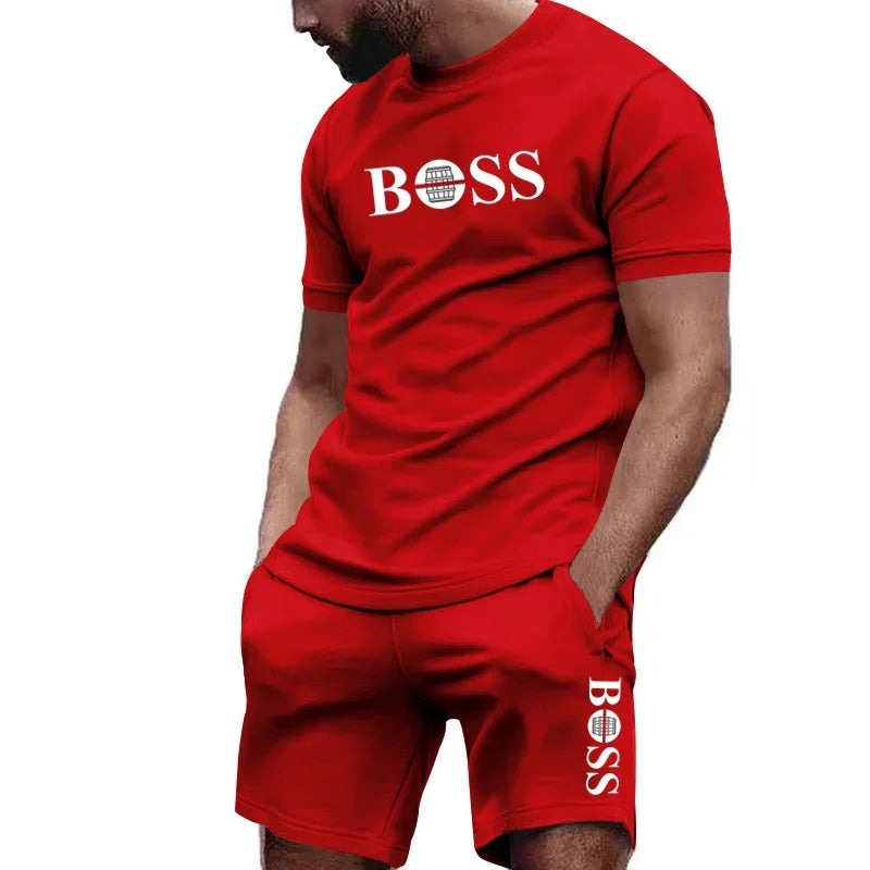 Men's two-piece sportswear, short sleeved T-shirt and pants set TheFashionFever 3