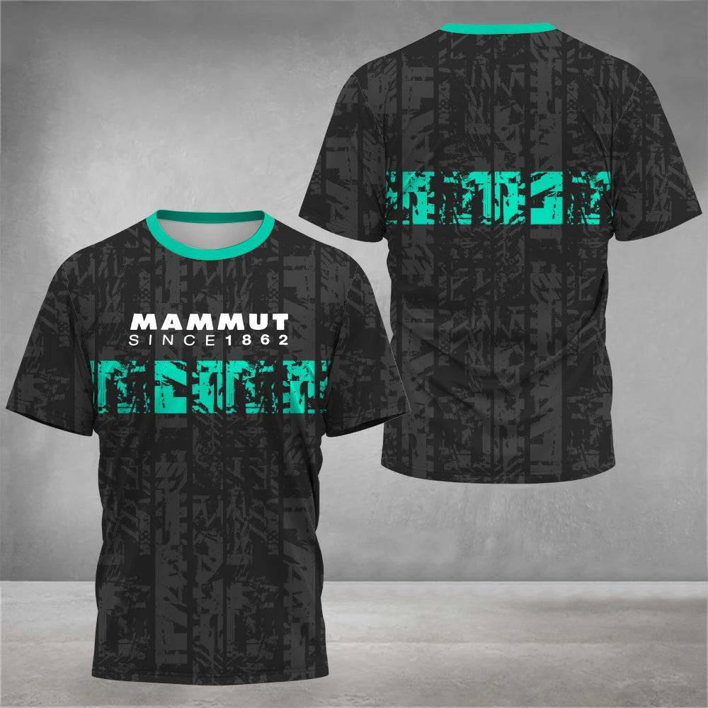Men's outdoor hiking T-shirt 3D printed design rock climbing cross-country running Drifit camping clothes fashionable 4