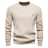 Men's Giraffe Embroidery Cotton Sweater