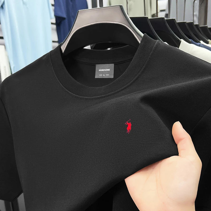 Men’s Designer Paul Embroidered Silky Cotton T-Shirt