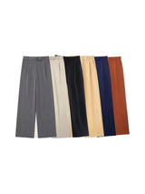 Women Fashion With Darts Front Pockets Wide Leg Pants Vintage High Waist Zipper Fly Female Trousers Mujer