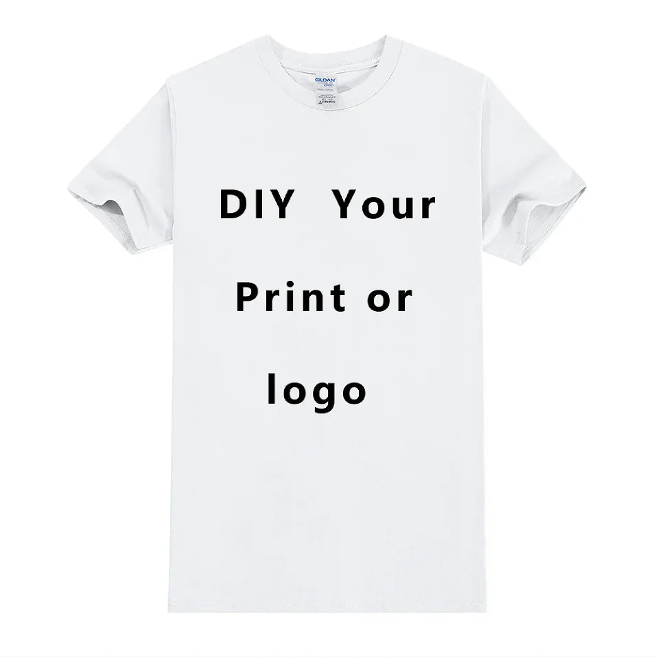 Custom T shirt Women Men Customised Printed 100% Cotton Short Sleeve Your Logo Photo Brand Text Tee Personalize Graphic Clothing