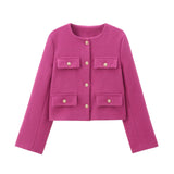 Women’s Casual Round Neck Cropped Suit Coat