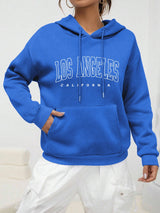 Los Angeles Letter Design Fleece Hoodie