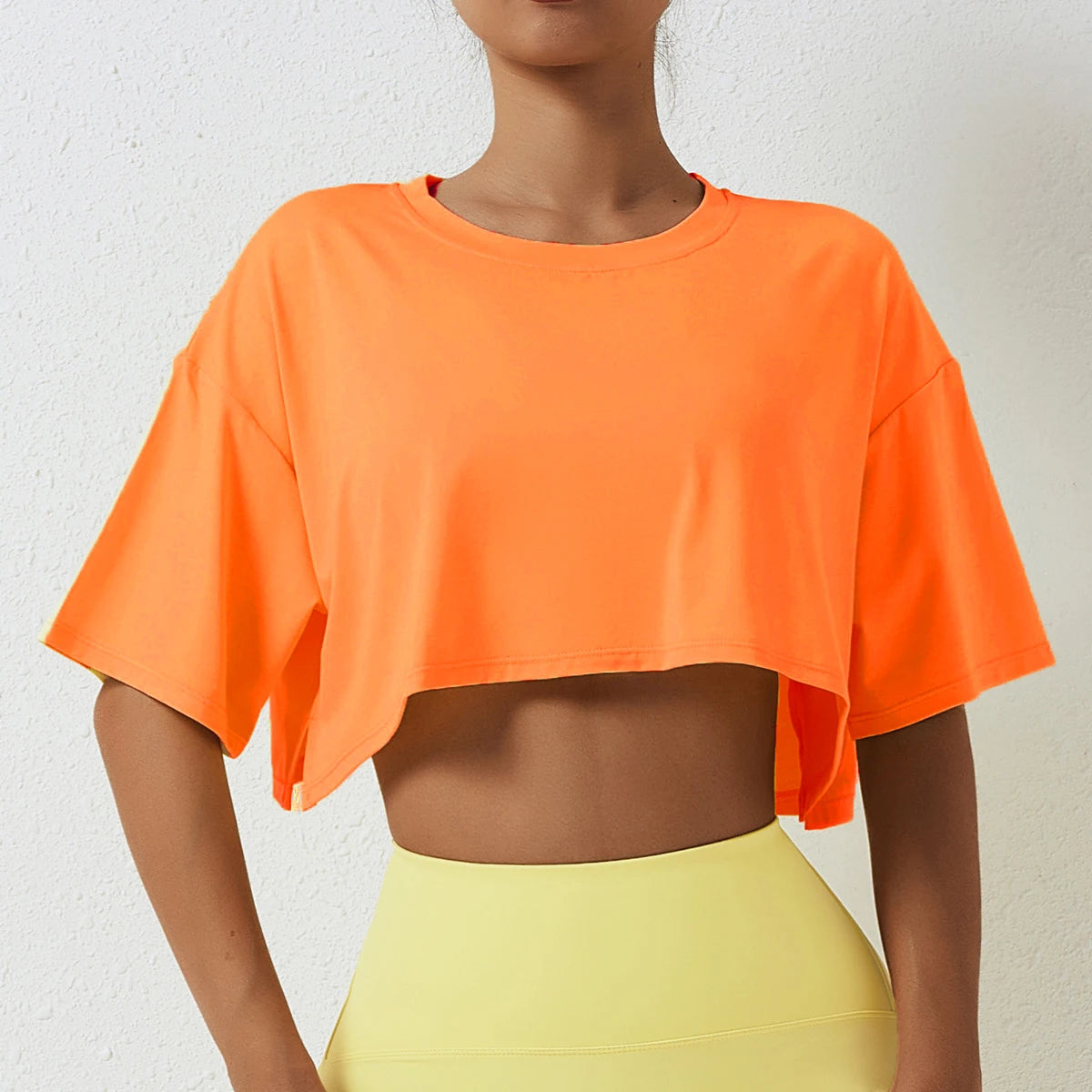 Women’s Cotton Short-Sleeve Yoga Crop Top