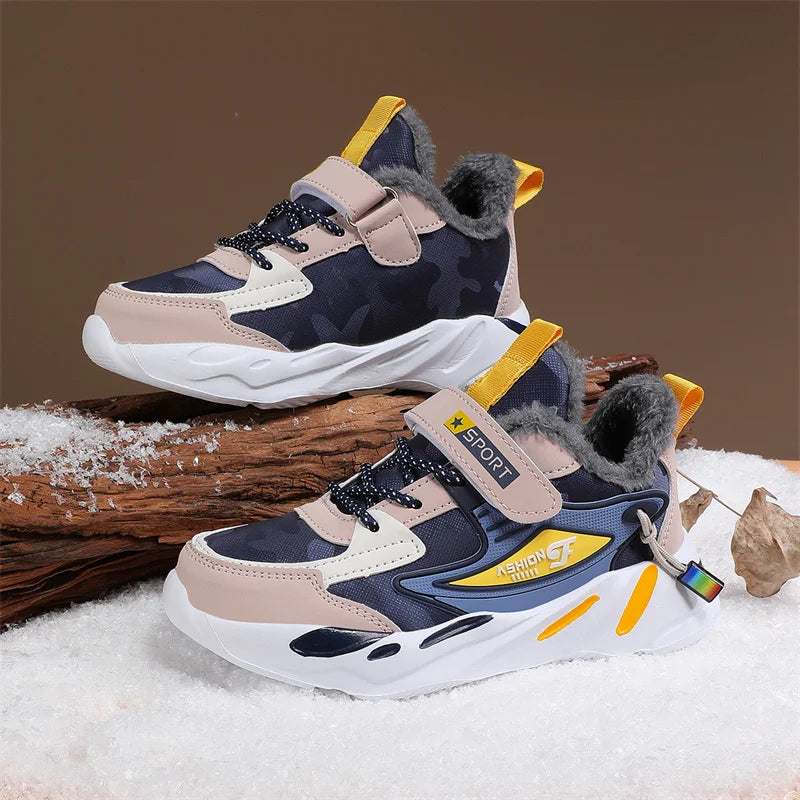 Winter Children Sneaker Shoes Fashion Platform Kids Boys Cotton Sneaker Warm Plush Casual Sports Tennis Shoes 4