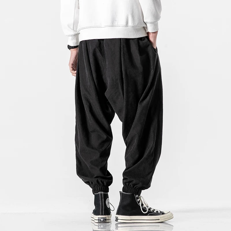 New Autumn Men's Black Pants Hip Hop Streetwear Fashion Jogger Harem Trousers Pants Big Size M 5XL 3