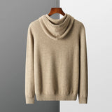 Men's cashmere One-piece ready-to-wear Hoodie 100% Merino Wool Knitted Sweatshirt 2