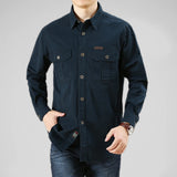 Men's 100% Cotton Multi-Pocket Cargo Shirt