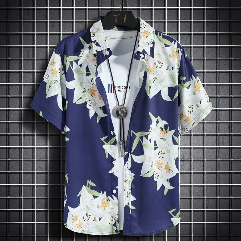 Hawaiian beach shirts Men's short-sleeved casual shirts