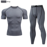 2pcs Men Compression Sportswear Suit GYM Tight Sports Yoga Sets