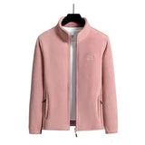 Women’s Winter Polar Fleece Letter Print Zip-Up Jacket