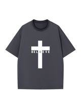 Creative Geometric Graphic Print Short Sleeve T-shirt for Men, Summer Outdoor Casual Crew Neck Top Shirt