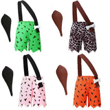 3pcs Sets Kids Costume Caveman Cavegirl Stone Age Outfit for Girls Boys Halloween Cosplay Girl Pebbles Inspired Dress Up Suits 2