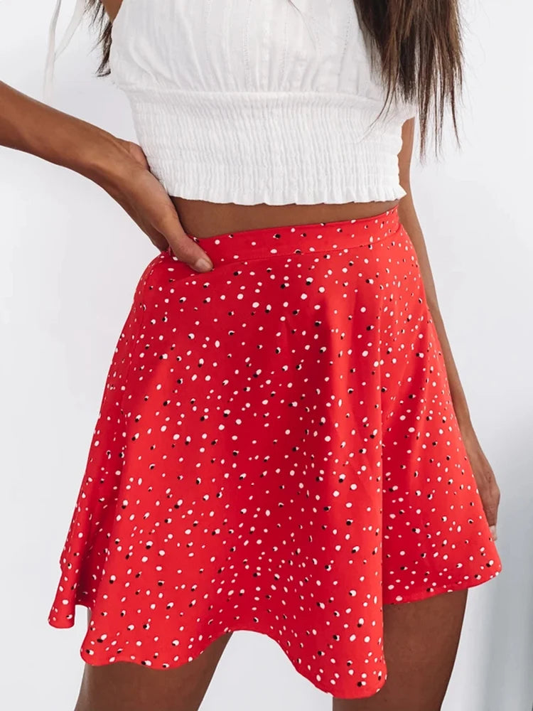 Tossy Boho Floral Print Party Skirt Summer New High Waist Pleated Skirt Short Beach Sexy Frills Mini Skirts For Women 2022 9