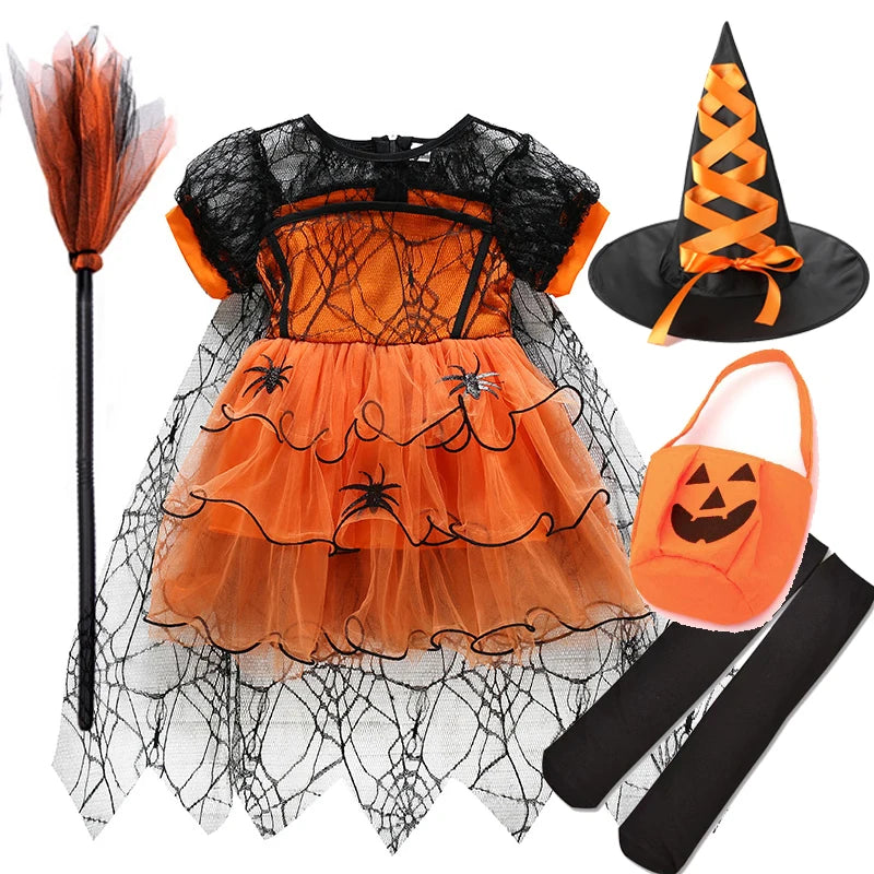 Toddler Girls' Enchanting Princess Spider Mesh Dress