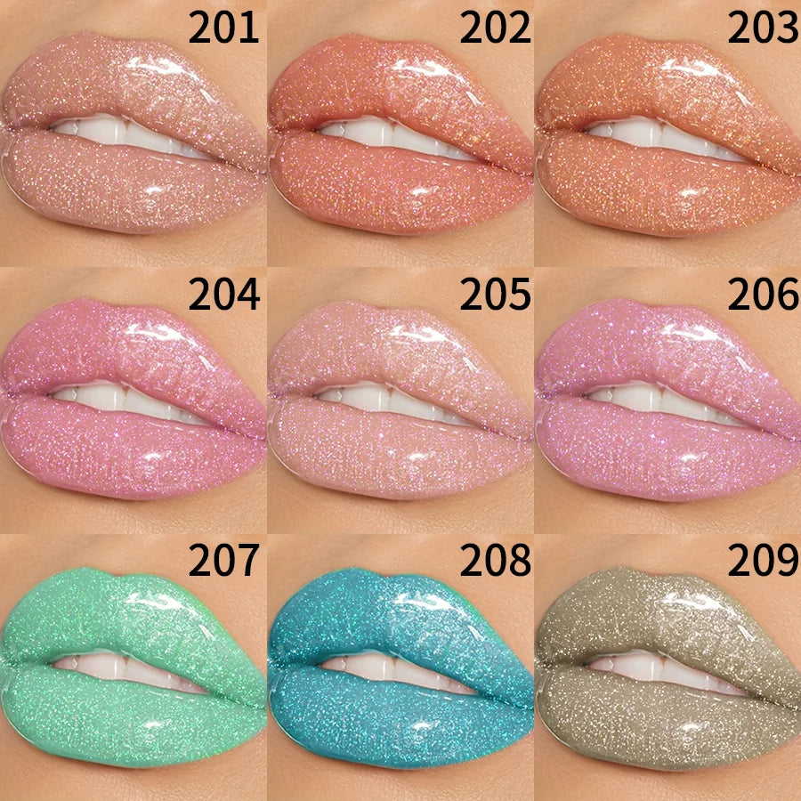 9 Colors Moisturizing Diamond Shimmer Glitter Lip Gloss Makeup Sparkling Glitter Liquid Lipstick  Pearl Lip Gloss Sexy Lip 3