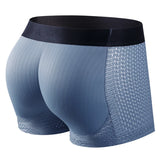 Men Trunks Built-in Fake Butt Hip Lifter Enhancer Shorts Boxer Briefs Padded Underwear Shapewear Underpants Nylon Breathable