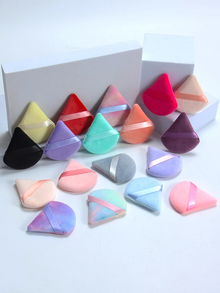 2 件 Triangle Powder Puff Face Makeup Sponge Soft Velvet Cosmetic Puff Blender Beauty Foundation Sponge Make up Accessories 6