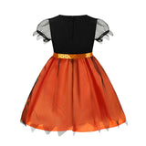 2025 Children's Pumpkin Costume Role Playing Girls Dress Carnival Party Halloween Cosplay Performance Kid Outfit 4
