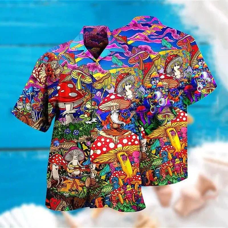 2025 Summer Loose Breathable 3d Print Trendy Cool Fashion Hawaiian Shirts 3