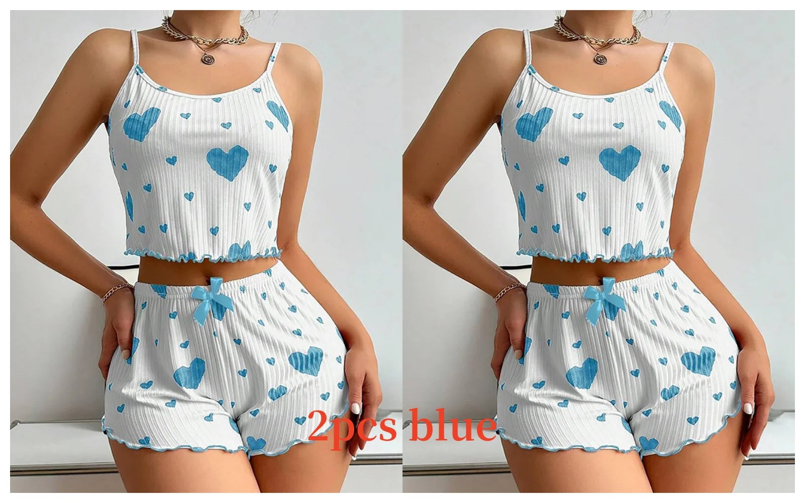 Women’s Heart-Print Pajama Set