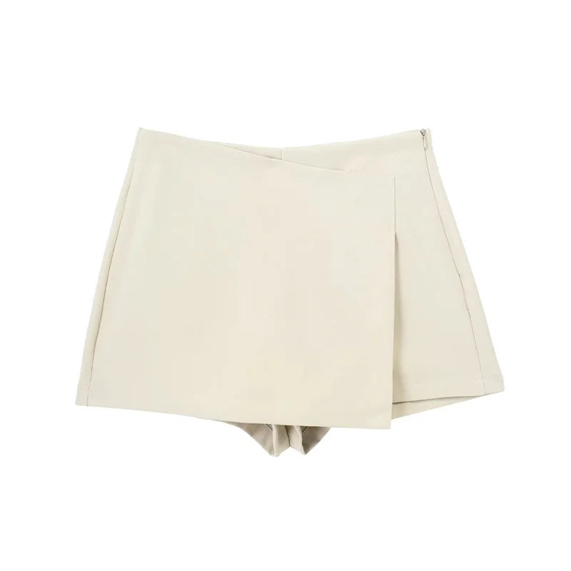 Asymmetric High-Waisted Skort