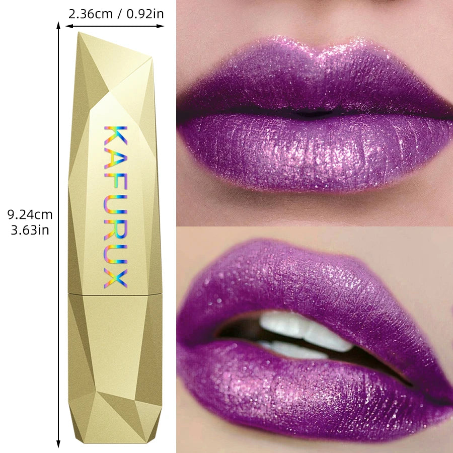 Diamond Shimmer Diamond Shimmer Purple Glitter Lip Tint Long Lasting Waterproof Lip oil for Women Girls Lips Make Up Cosmetics 6