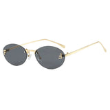 Women's Retro Rimless Oval Cat Eye Sunglasses - UV400 Frameless Sun Glasses