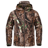 Men's Silent Soft Shell Camouflage Tactical Jacket Waterproof Warm Fleece Hunting Jackets Outdoor Hiking Fishing Hooded Coat 2