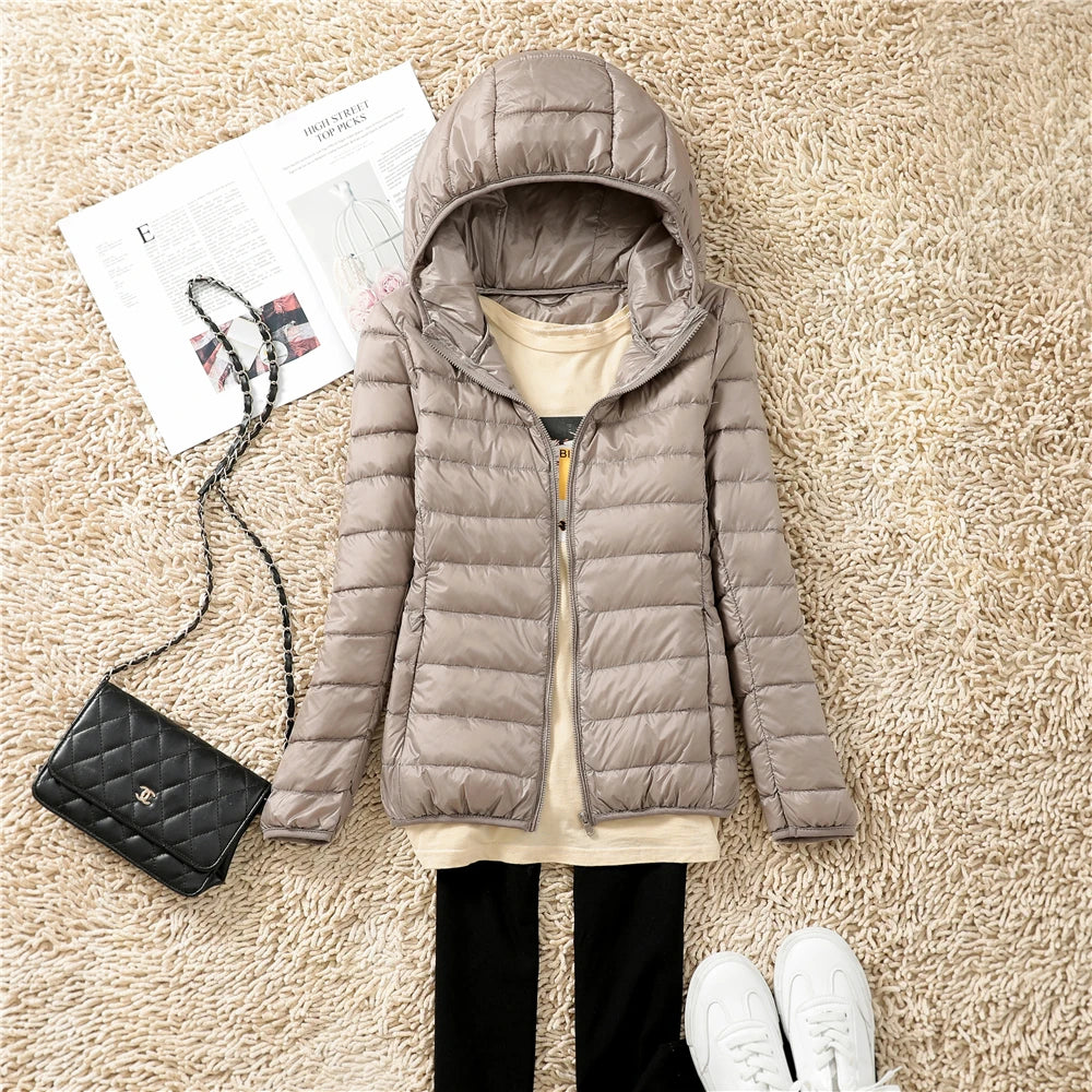 Ultra Lightweight Packable Hooded Puffer Jacket