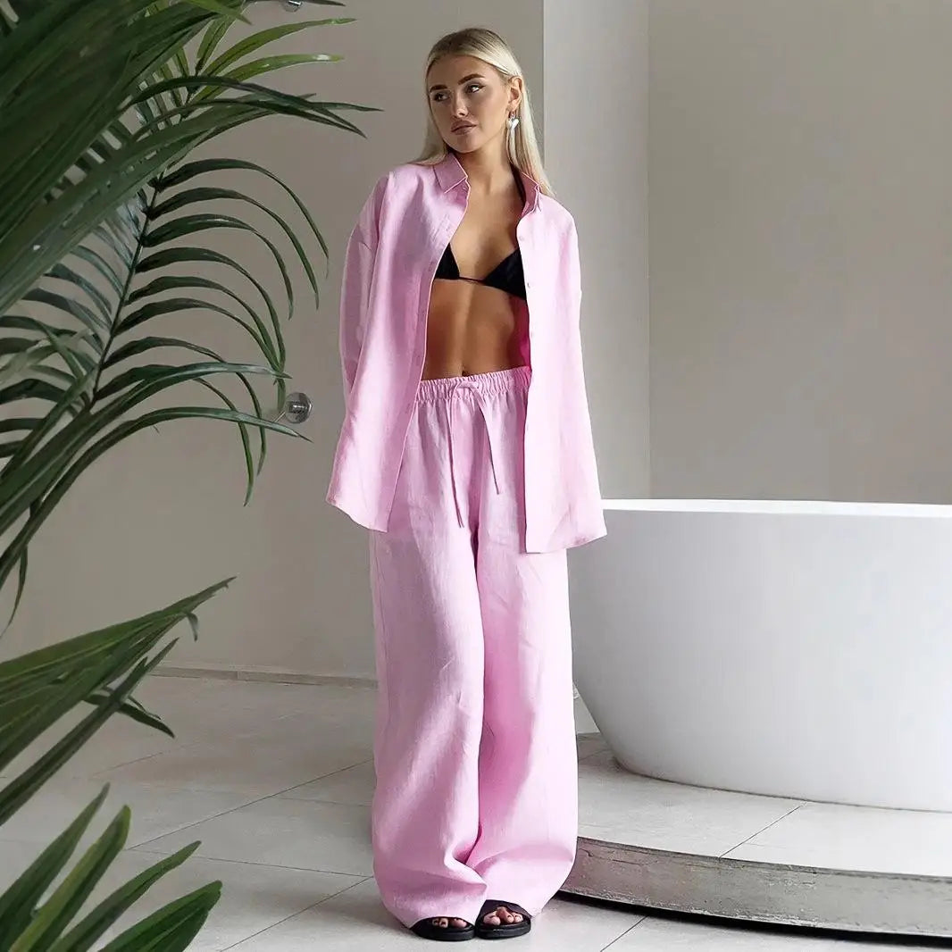 Chic Cotton Linen Two-Piece Set