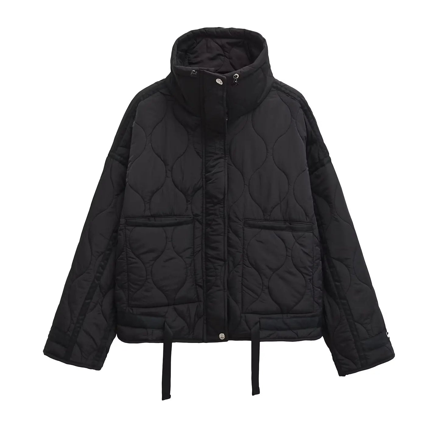 Women's Cotton Robe Zipper Solid Color Large Pocket Long Sleeve Winter New Jacket Cotton Robe 3