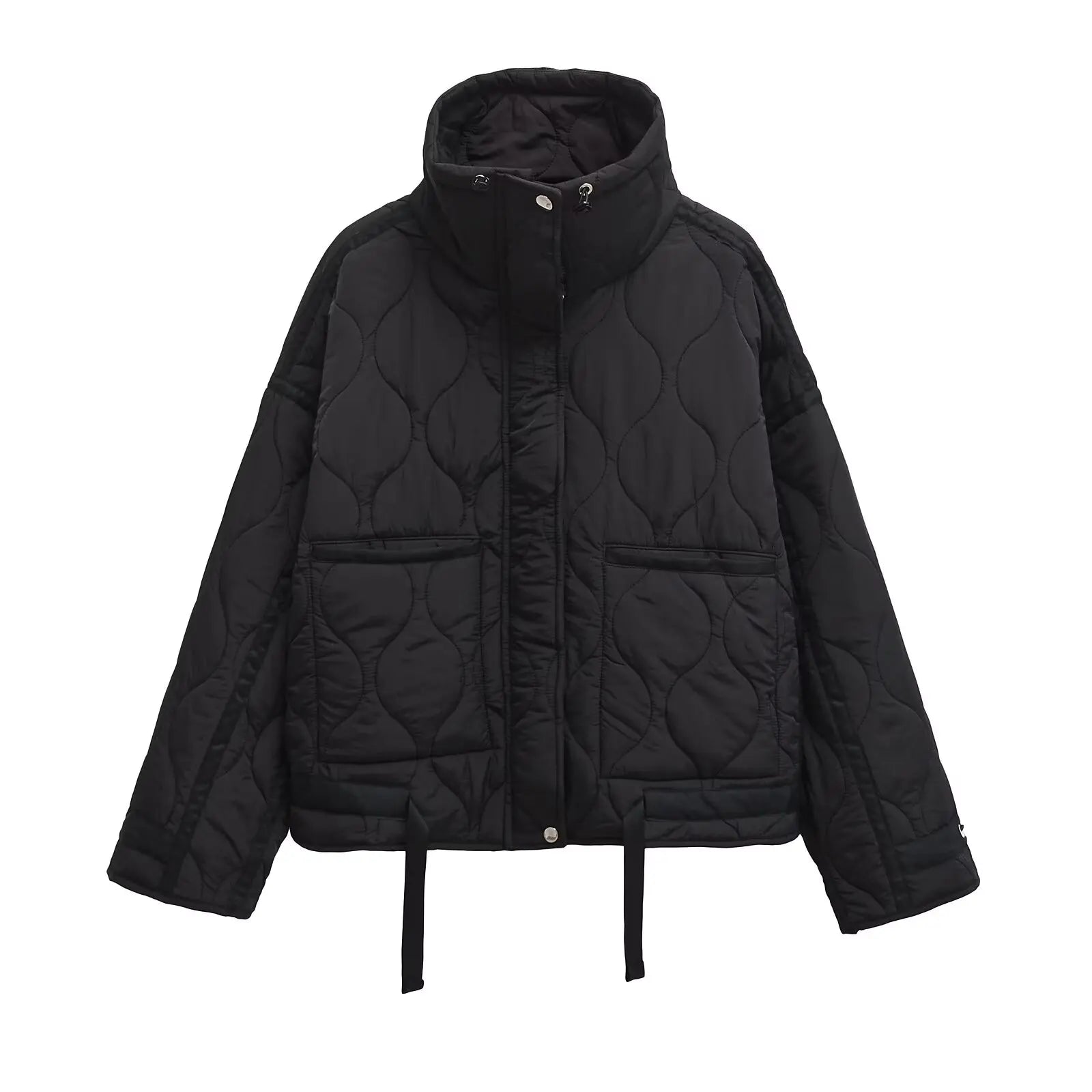Women's Cotton Robe Zipper Solid Color Large Pocket Long Sleeve Winter New Jacket Cotton Robe 3