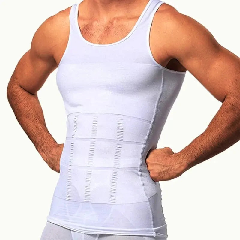 Men's Body Shaper Compression Vest | Slimming Undershirt & Waist Trainer for Belly Control