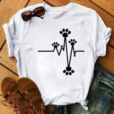 Unisex Colorful Heart & Paw Print T-Shirt