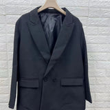 High quality autumn and winter new women's commuting loose fitting double breasted casual suit jacket large suit 4