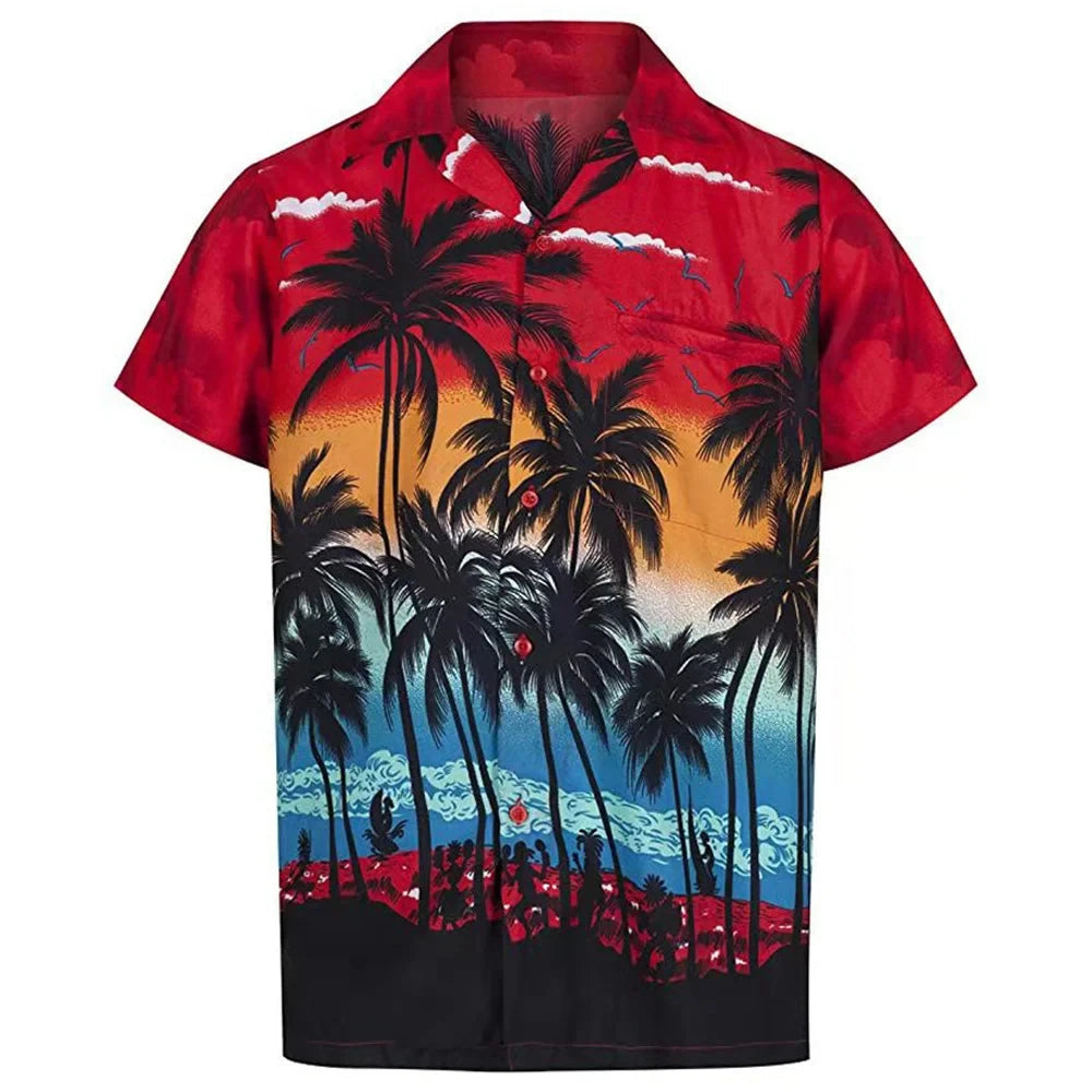 Hawaiian palm trees 3D Print Men Shirt 2