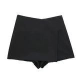 MUJER 2025 Asymmetric Skort For Women Black High Waist Mini Skirt Shorts Women Casual Bermuda Shorts Woman Summer Skirt Shorts 4
