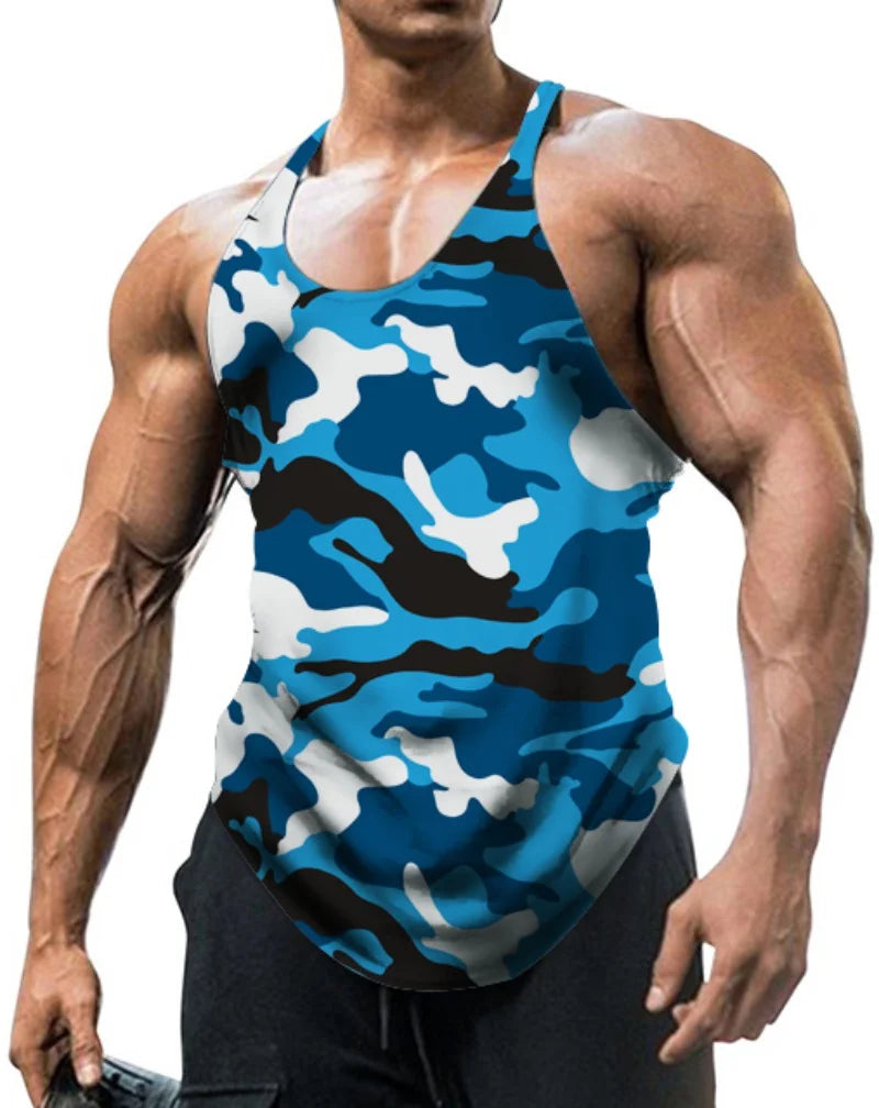 Men's Thin Camouflage Sleeveless Vintage Sports Fitness Training Vest 6