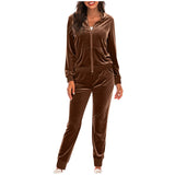 Velvet Zip Up Hoodie & Pants Set 4