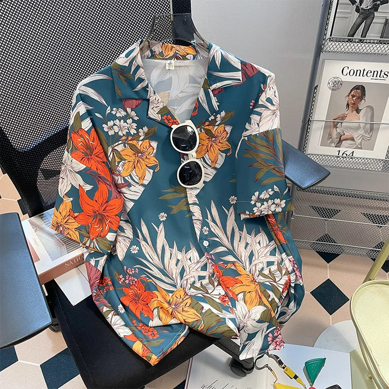 Men-Street-Fashion-Summer-Daily-Shirt-Hawaiian-Cartoon-Print-Casual-Loose-Shirts-Short-Sleeve-Beach-Loose