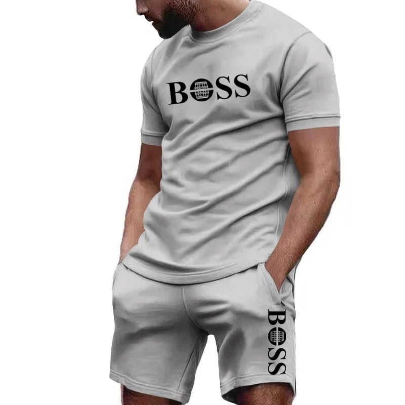 Men's two-piece sportswear, short sleeved T-shirt and pants set TheFashionFever 4